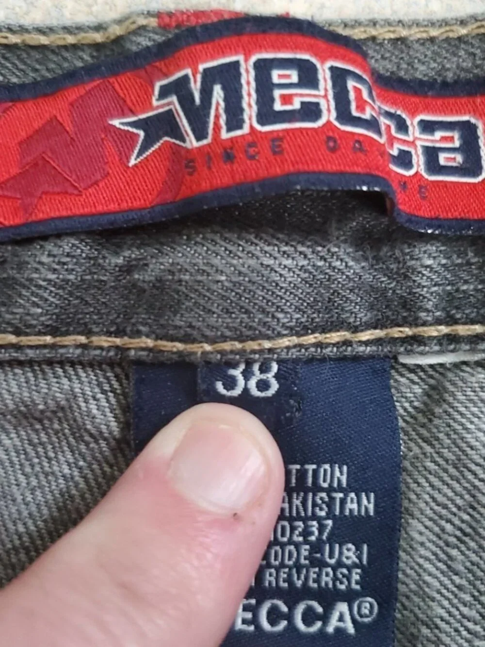 Mecca Denim Shorts Mens 36 (38) Black Jean Rap Baggy Streetwear Urban 90's Y2K